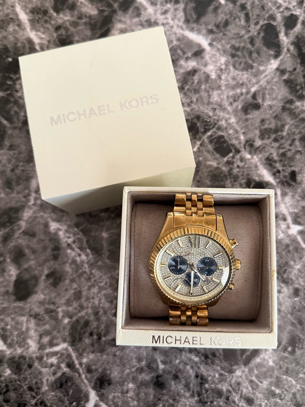 MICHAEL KORS Lexington Gold Tone Wristwatch